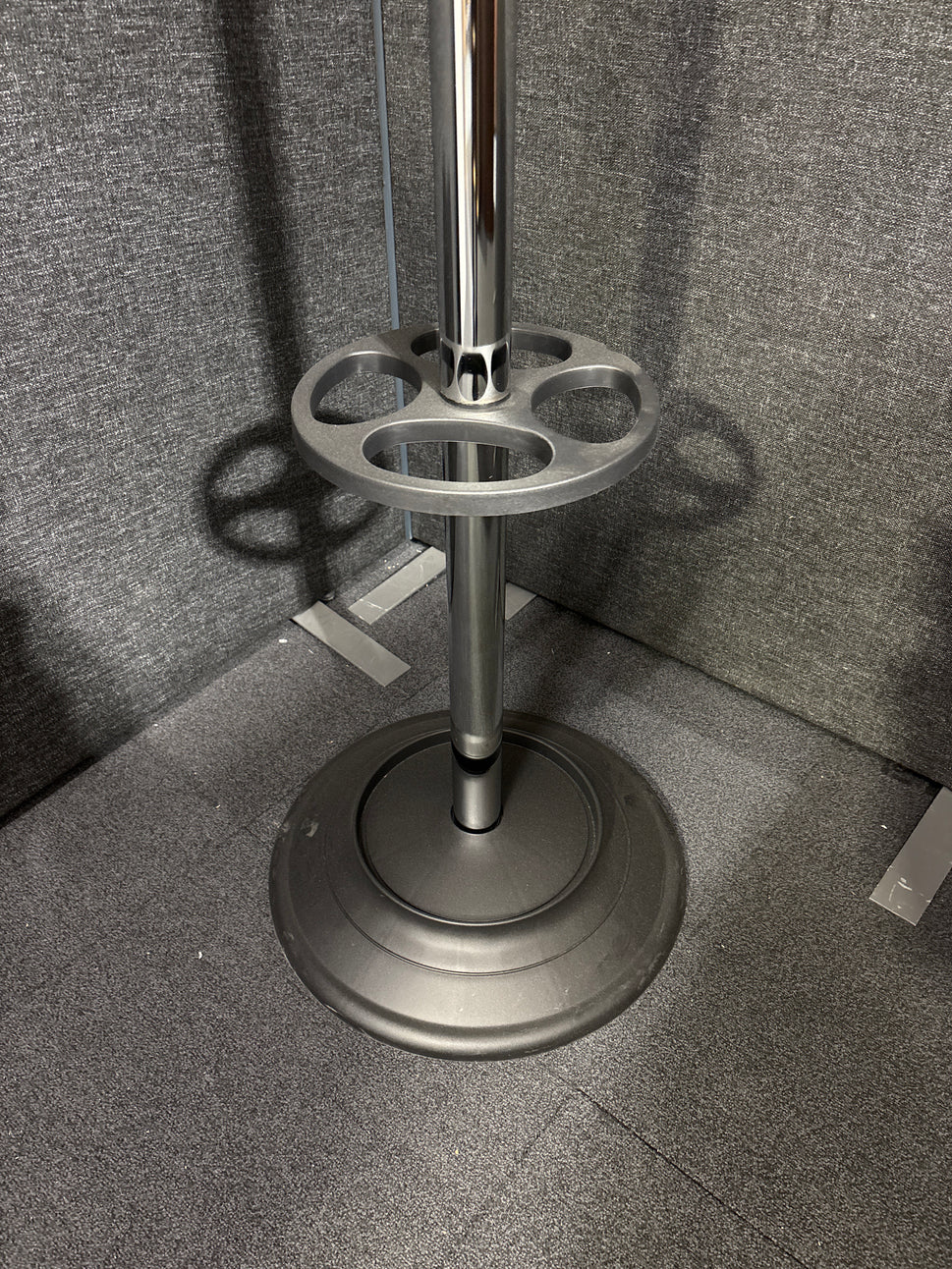 Coat stand with 8 coat hooks and 8 umbrella hooks 1730 mm high - black