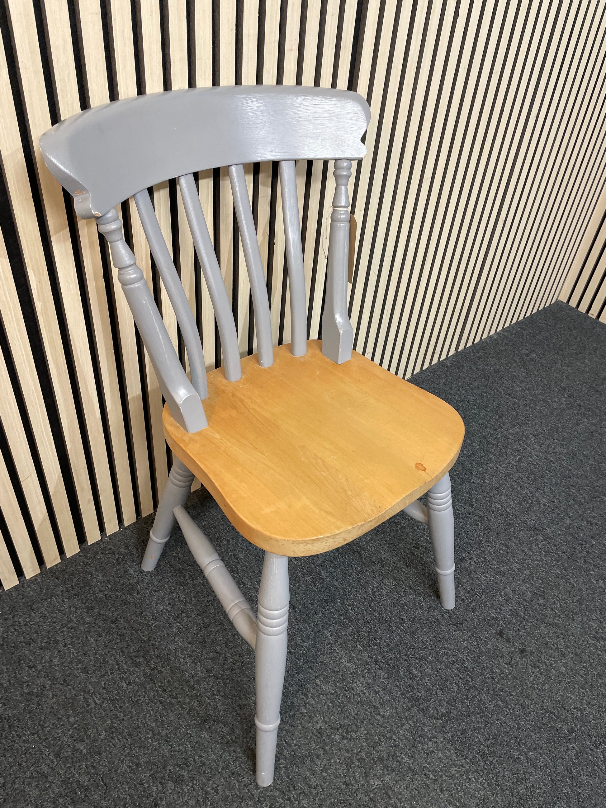 Solid wood grey painted kitchen chair 3126