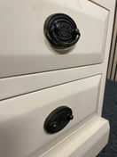Cream painted 3 drawer bedside locker 42Wx38Dx55H 44542