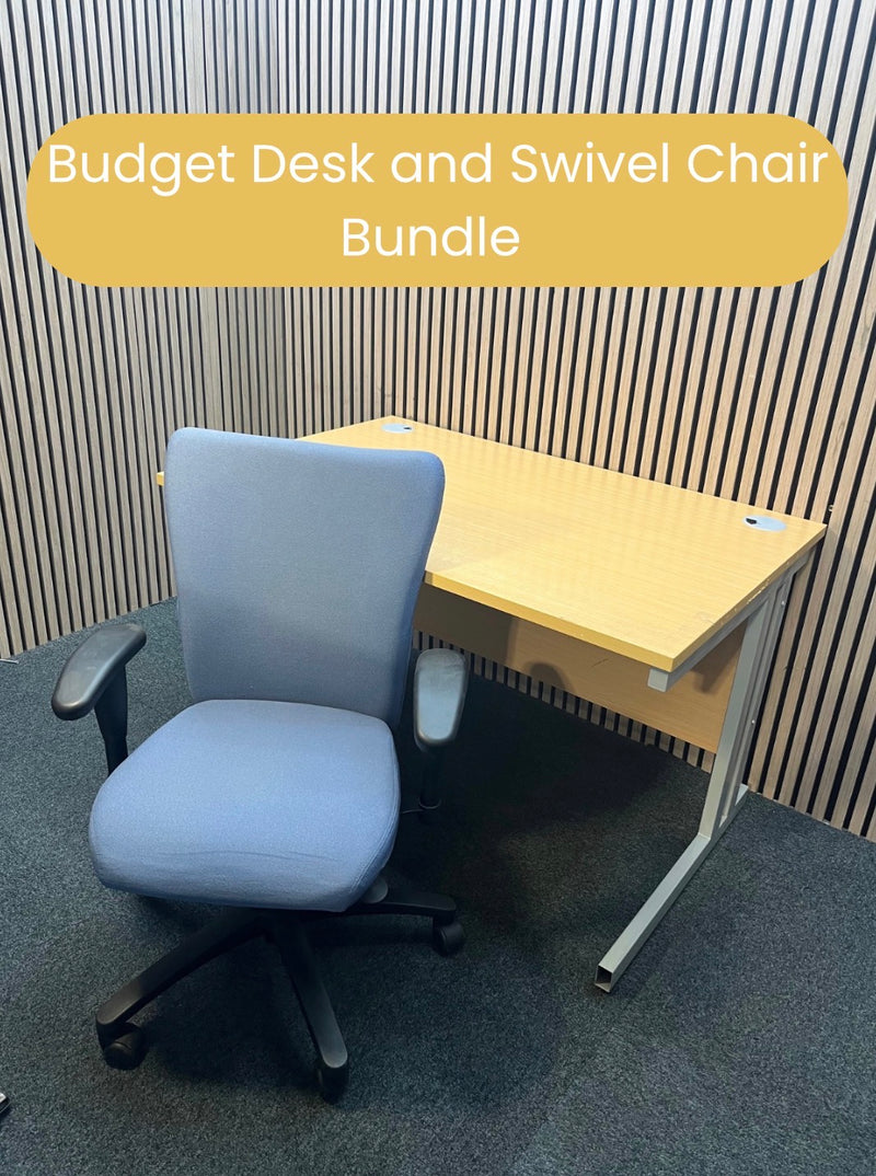Budget Desk + Swivel Chair Bundle