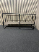 Metal framed glass display case, height 80 cm, width 160 cm, depth 40 cm 44768