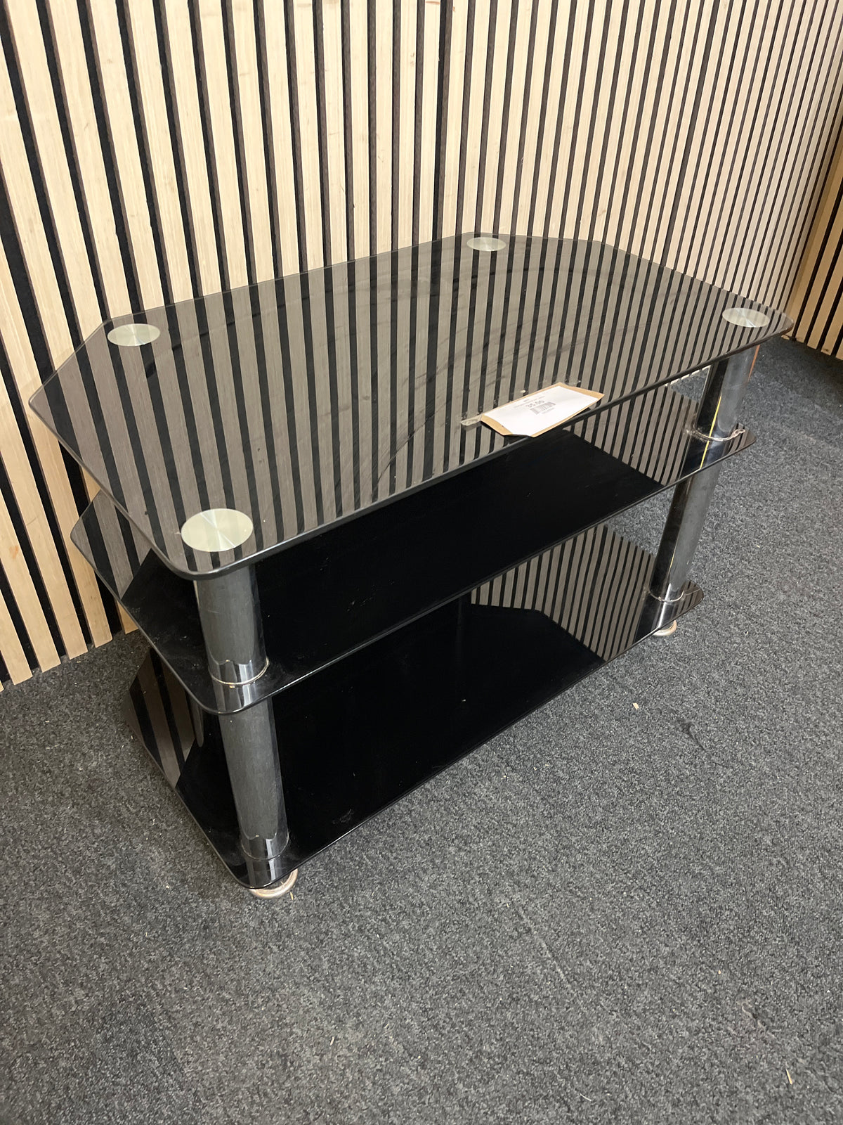 black glass tiered tv unit 44319