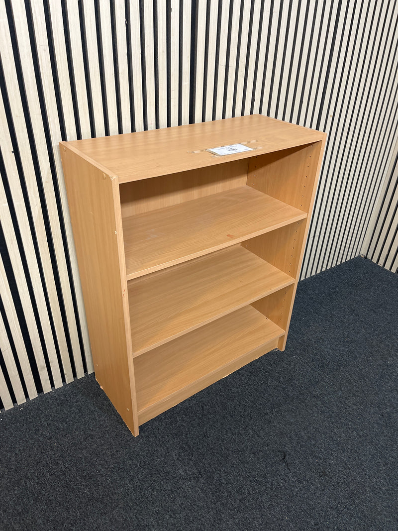 A compact wooden storage unit featuring three open display shelves. (H 84 x W 69 x D 29 cm) 44583