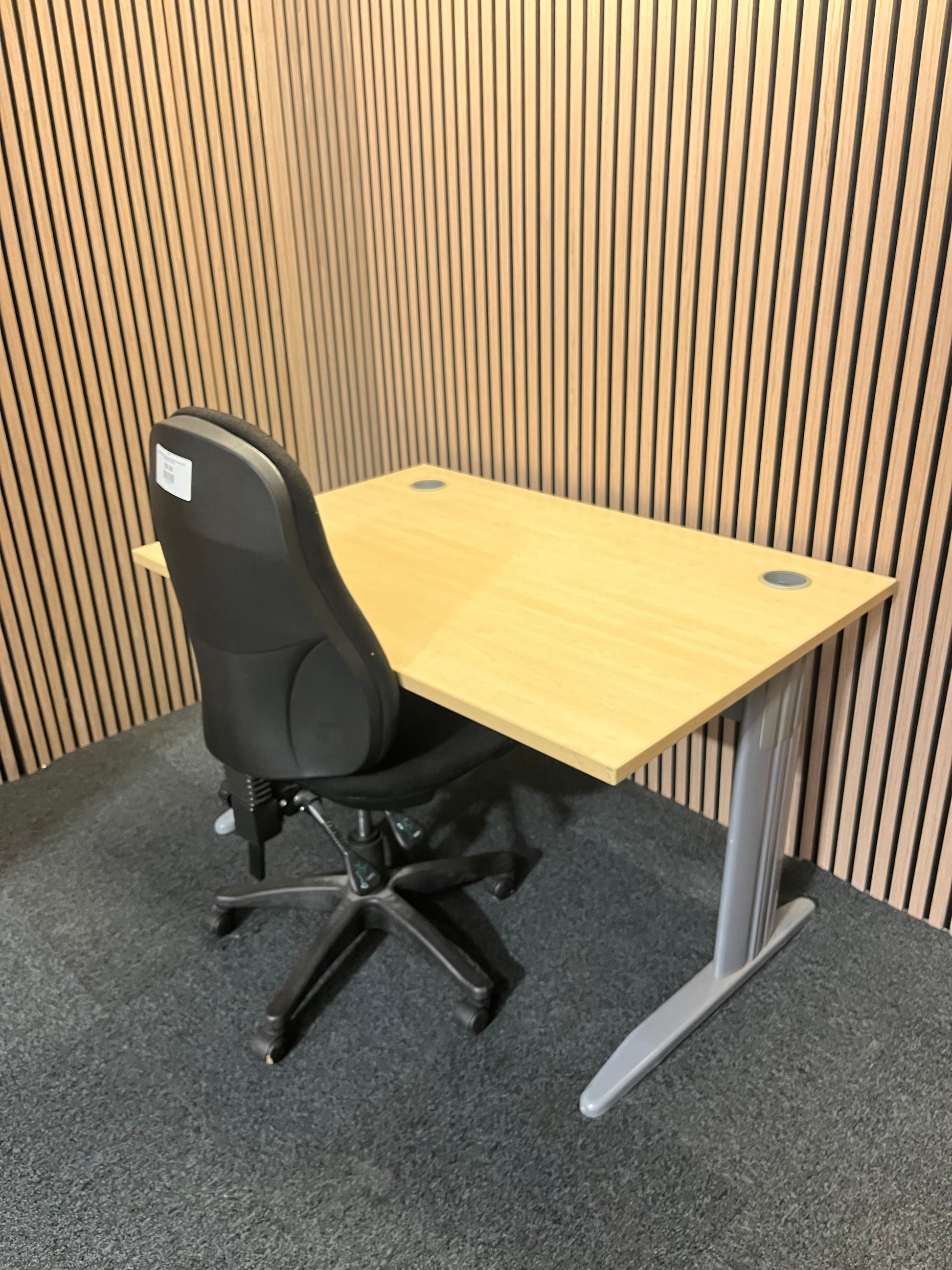 Beech 12x8 straight desk with cantilever legs