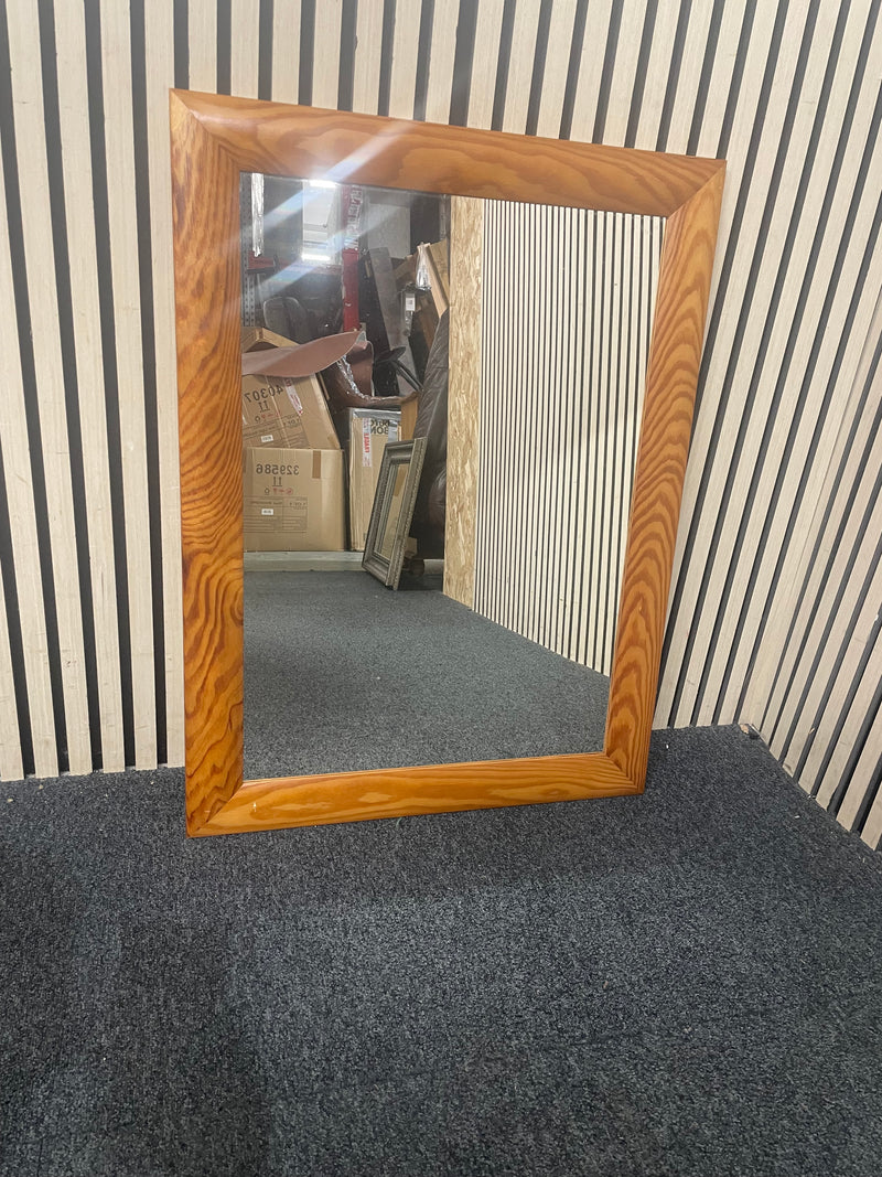 Pine rectangular mirror, height 82cm, width 62cm 44654
