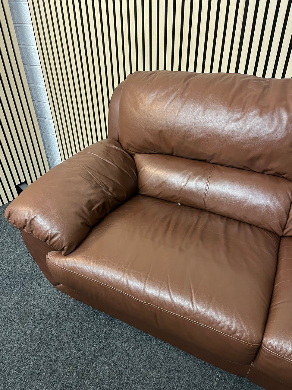 3+2 Dark brown leather suite 1126