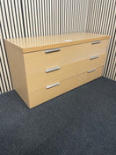 Light oak laminate 6 drawer chest, height 72 cm, width 139 cm, depth 55 cm 44707
