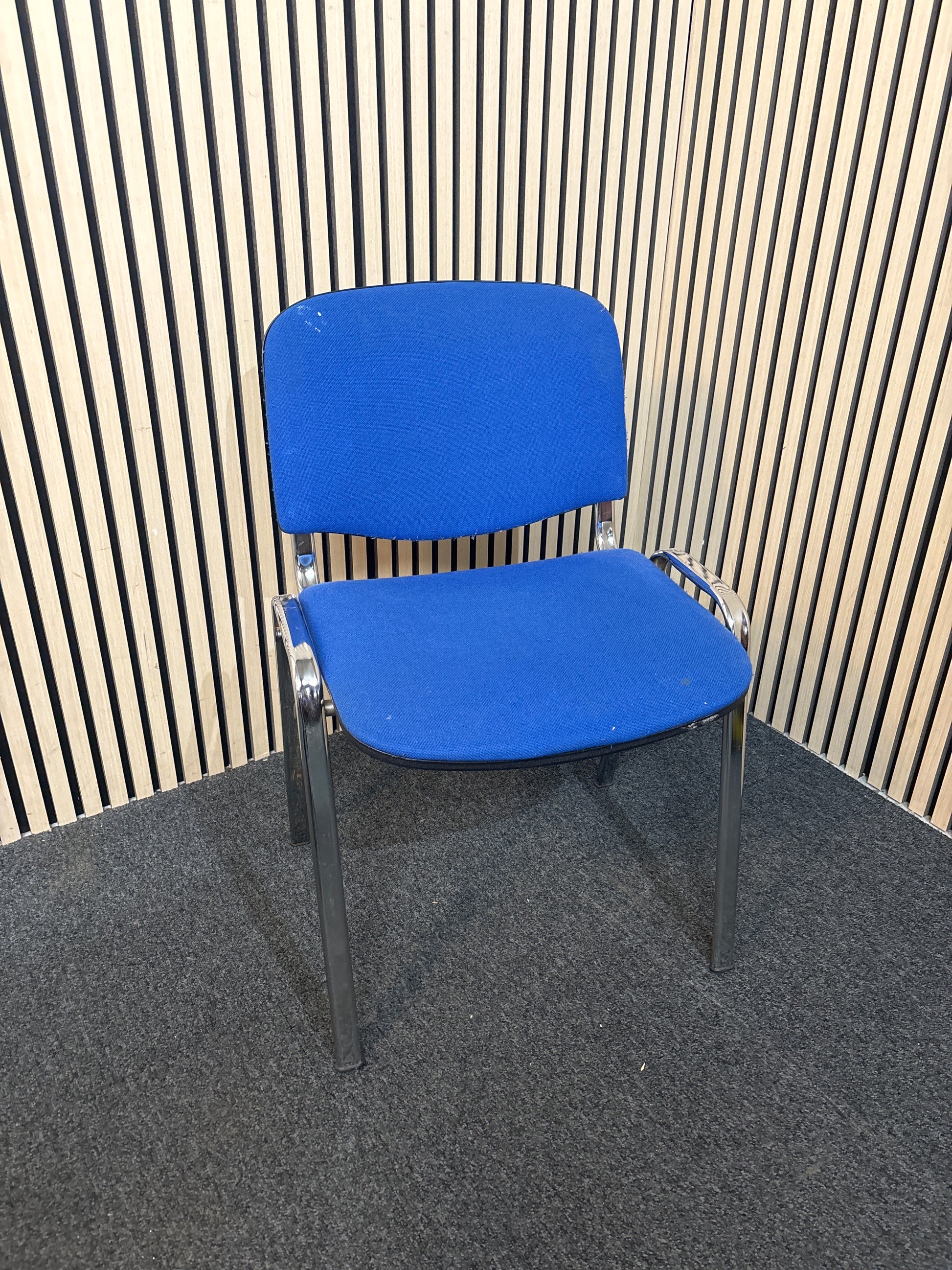Blue Second Hand Fabric Stacking Chair