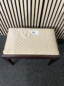 Small mahogany framed stool with cream fabric seat 44631