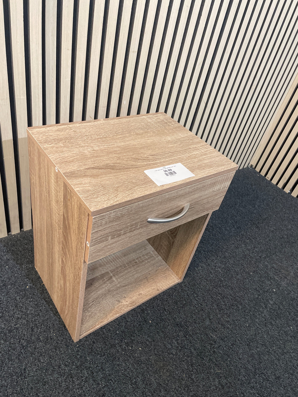 1 door grey oak laminate bedside locker 2425