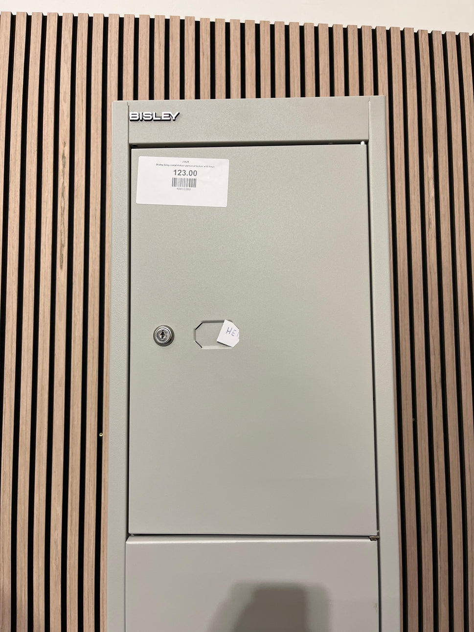 Bisley Grey metal 4 door personal locker with keys
