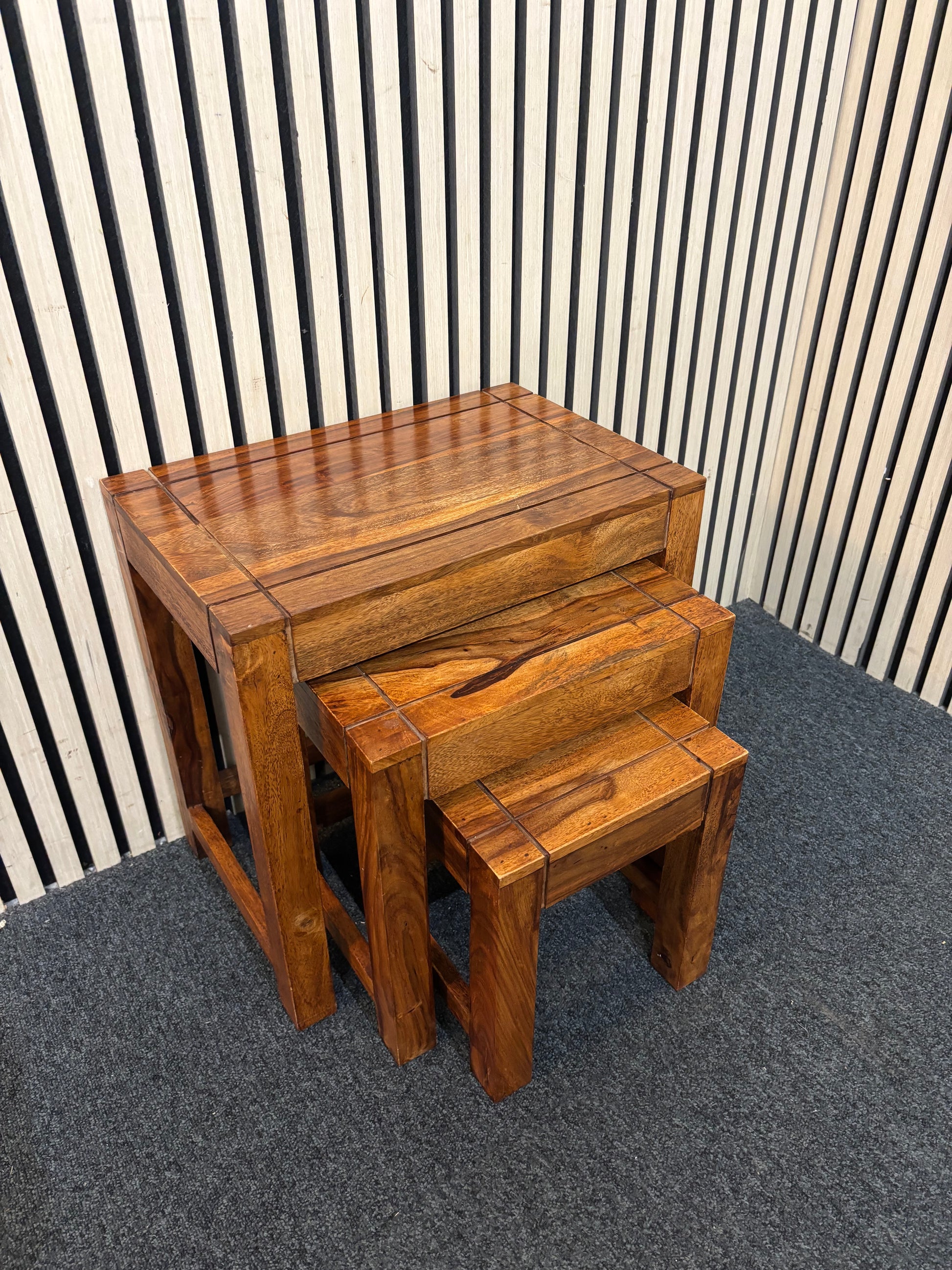 Dark wood nest of table 43622