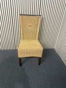 Rattan dining chair with dark wood stained top 44620