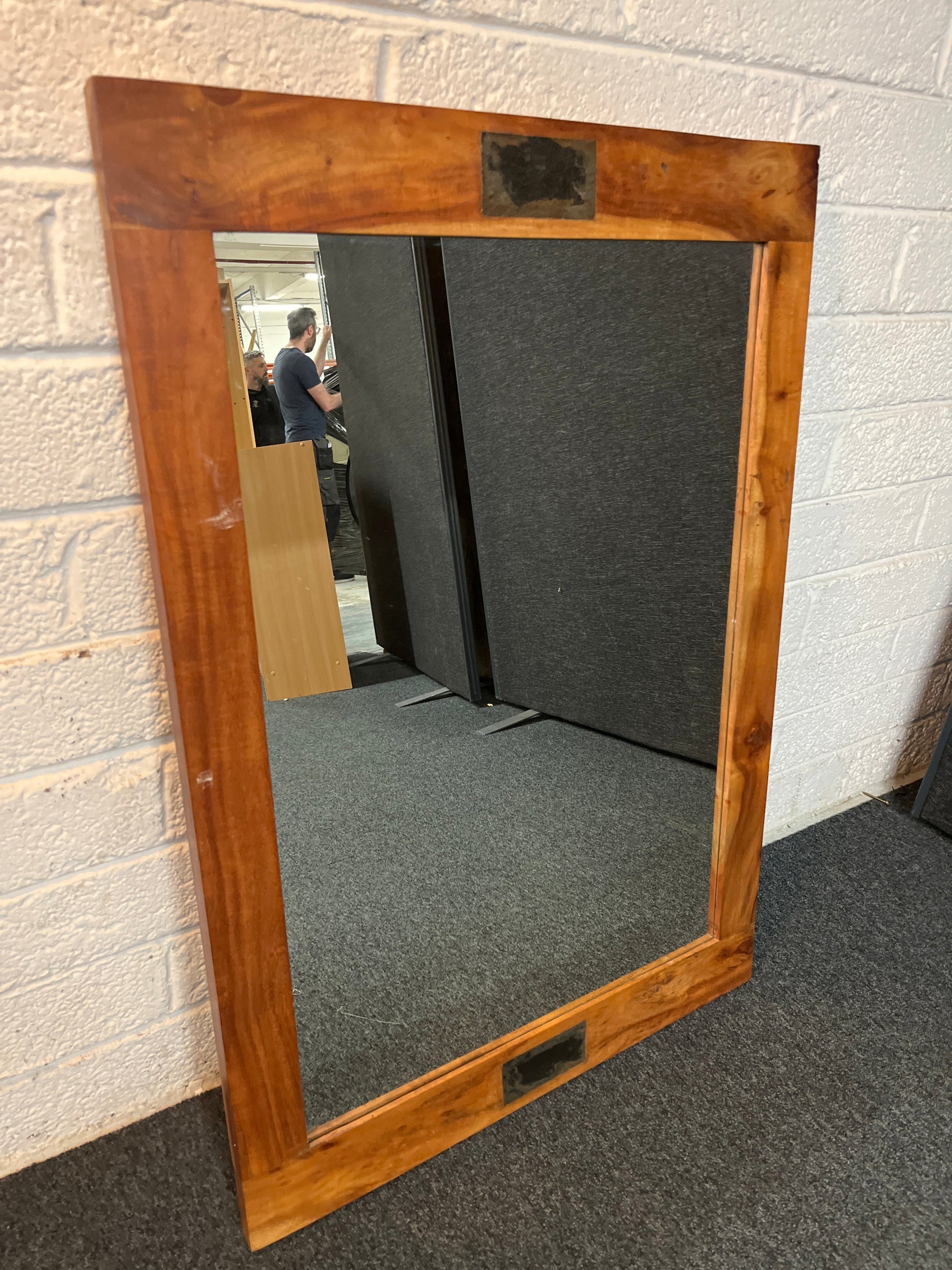 Solid dark wood stained large mirror (H 100 x W 70 cm) 2225