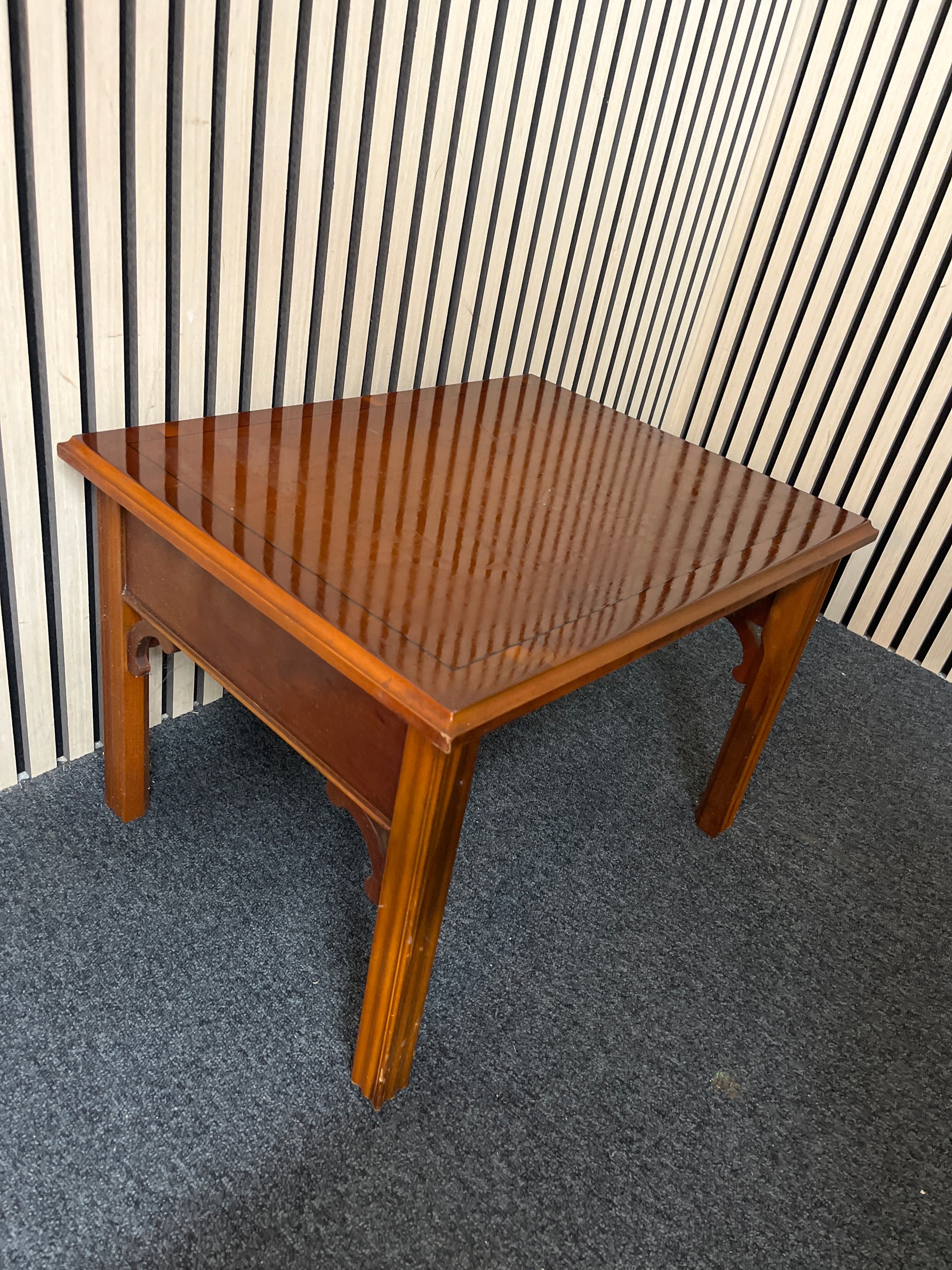 Dark wood stained small coffee table 1226