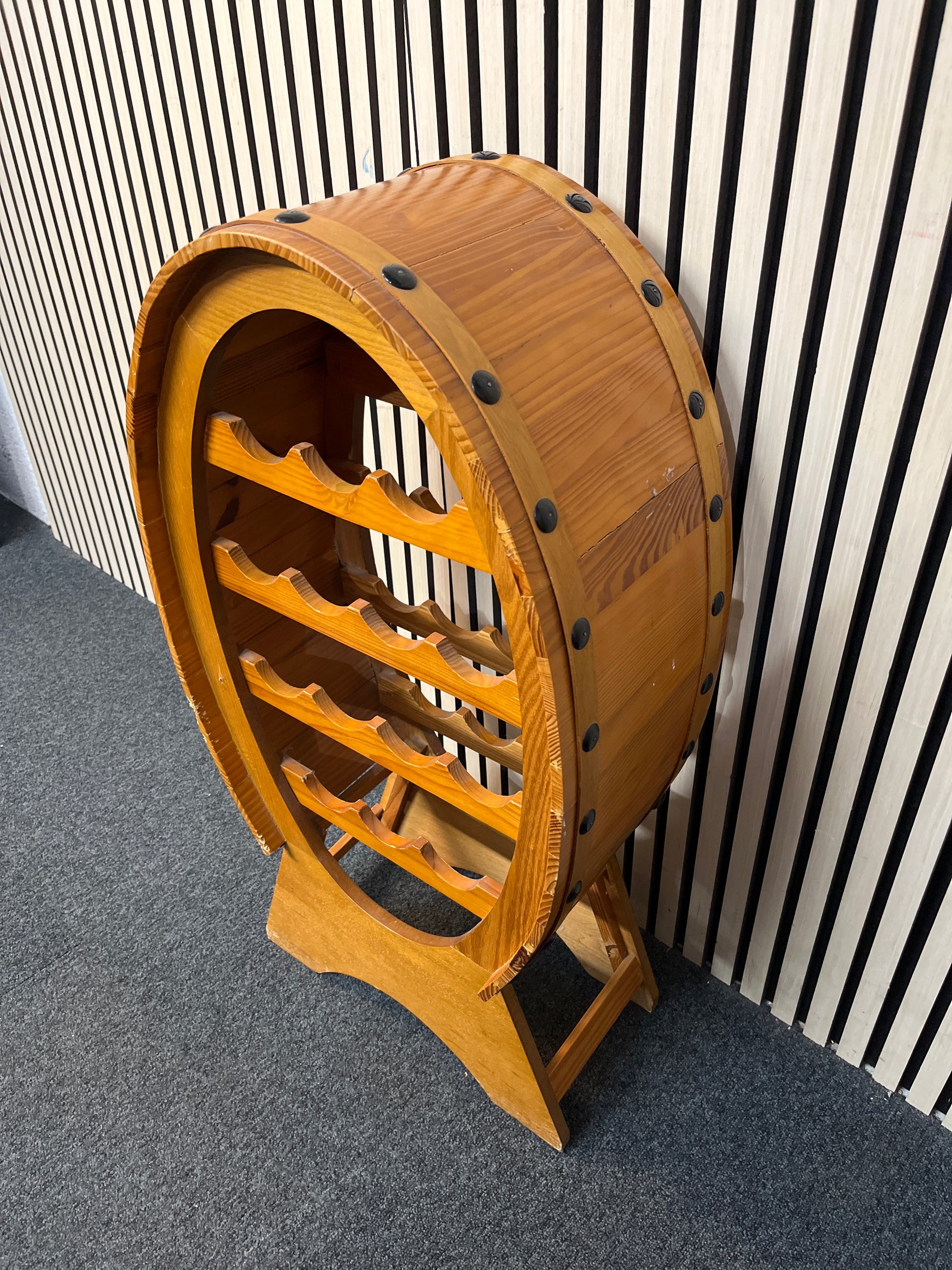 Oval tiered solid wood wine rack (H 89 x W 46 x D 26 cm) 2425