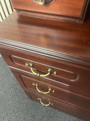 Dark mahogany 3+2 chest with mirror (H 86 x W 93 x D 40 cm) 44644