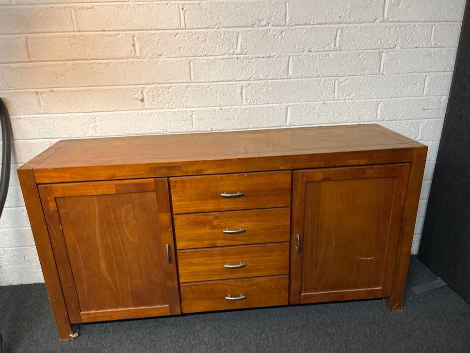 Walnut 3 drawer 2 door sidebaord, damaged top, IDEAL UPCYCLING PROJECT 1580Lx815Hx450D 3225