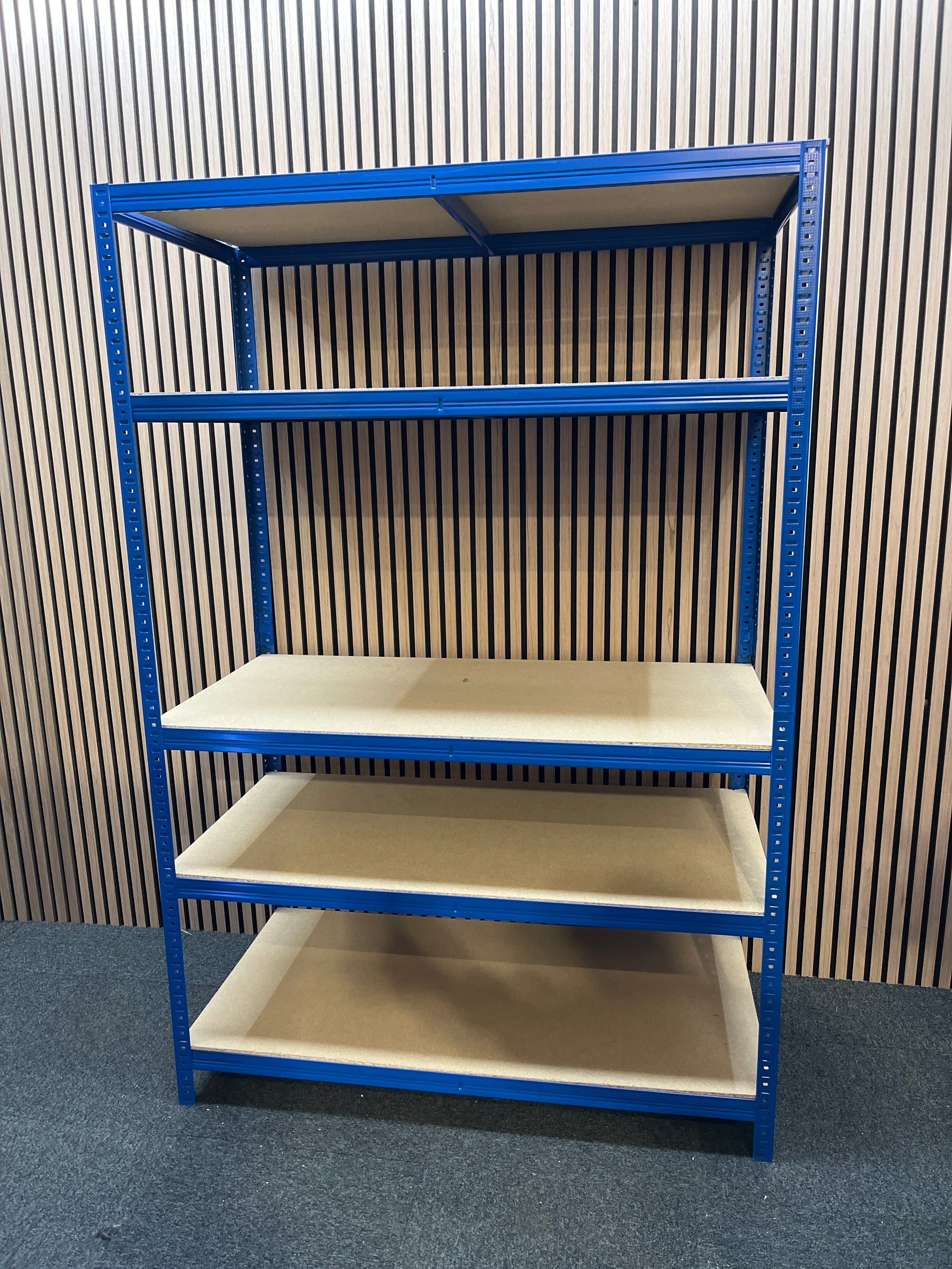New Quick Click Shelving 1800mm High x 1200mm Wide x 600mm Deep - 5 Shelf Positions - Loading 250kg/Shelf
