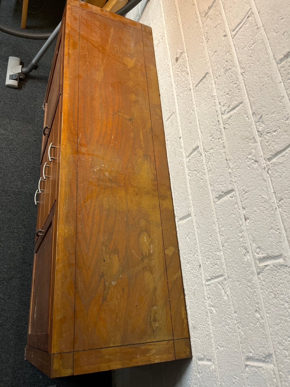 Walnut 3 drawer 2 door sidebaord, damaged top, IDEAL UPCYCLING PROJECT 1580Lx815Hx450D 3225