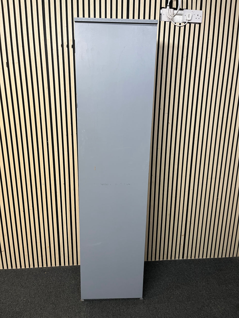 Tall grey mdf 1 door wardrobe (H 203 x W 49 x D 37 cm) 43495