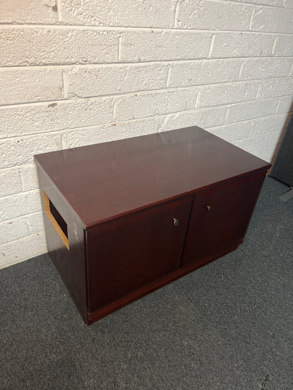 Mahogany low 2 door storage unit 2225