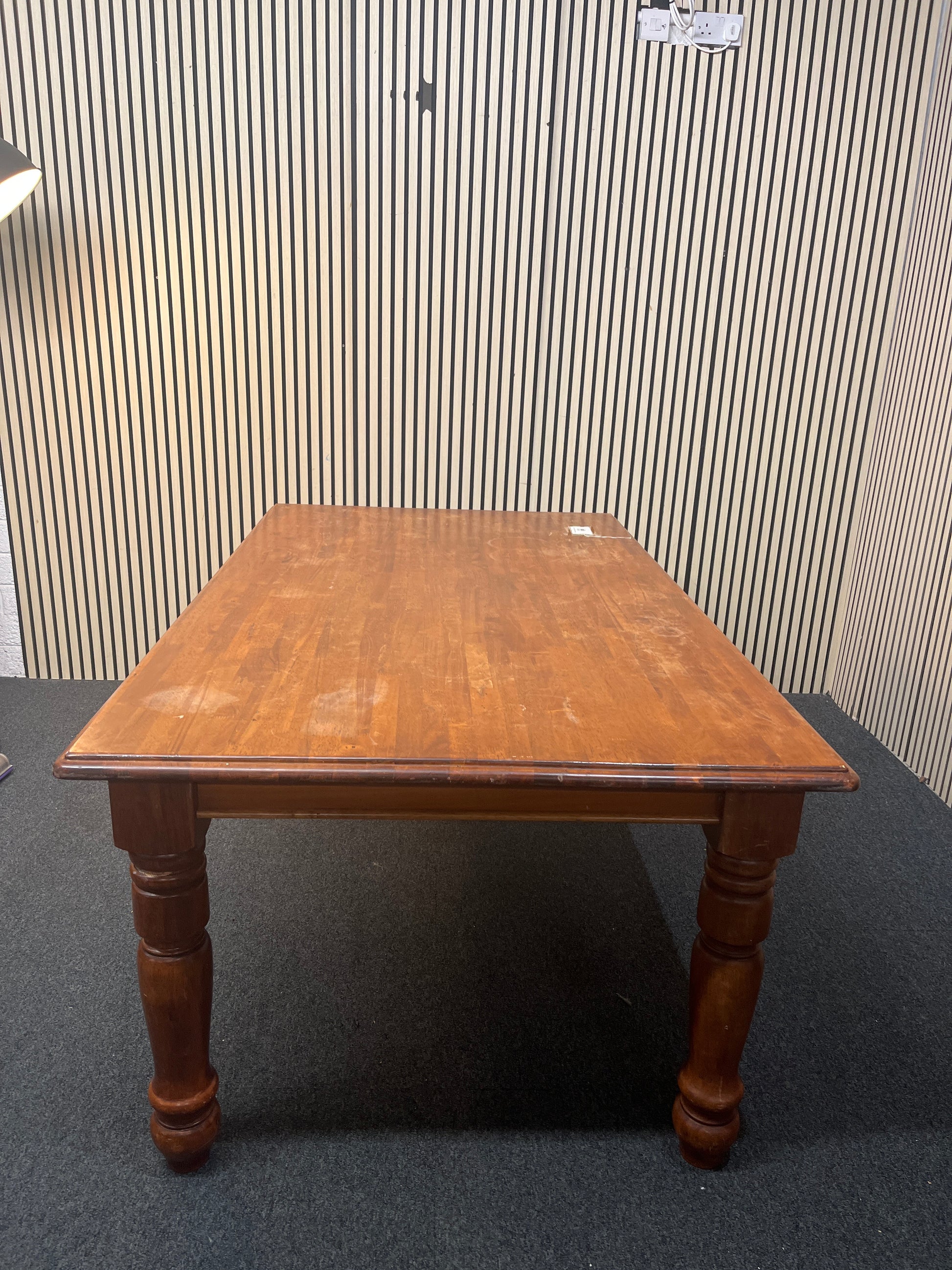 Hardwood dark stained large kitchen table (L 107 x W 184 cm)