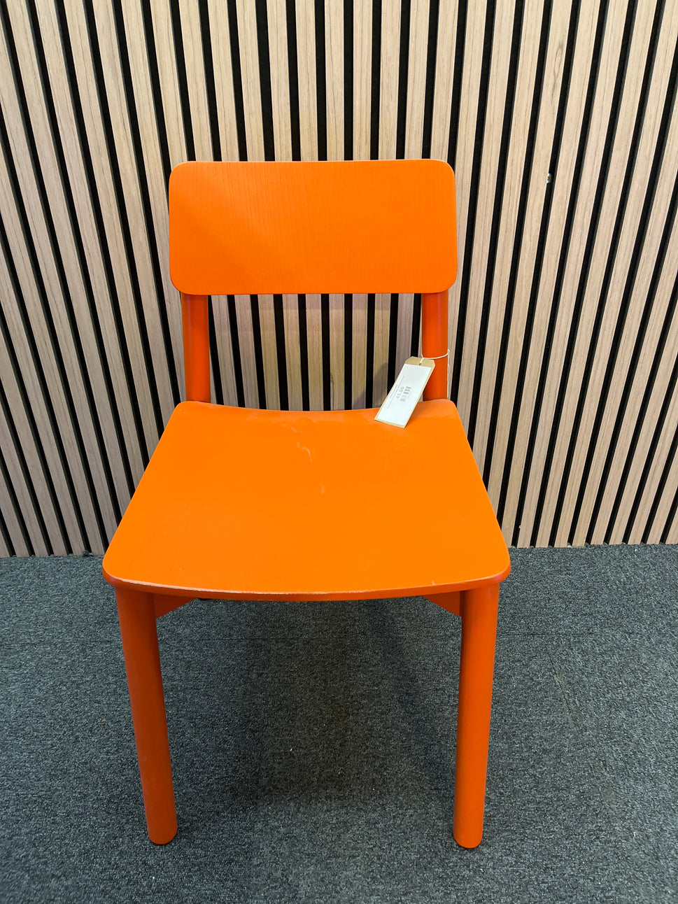 Stark solid ash timber frame sidechair in orange