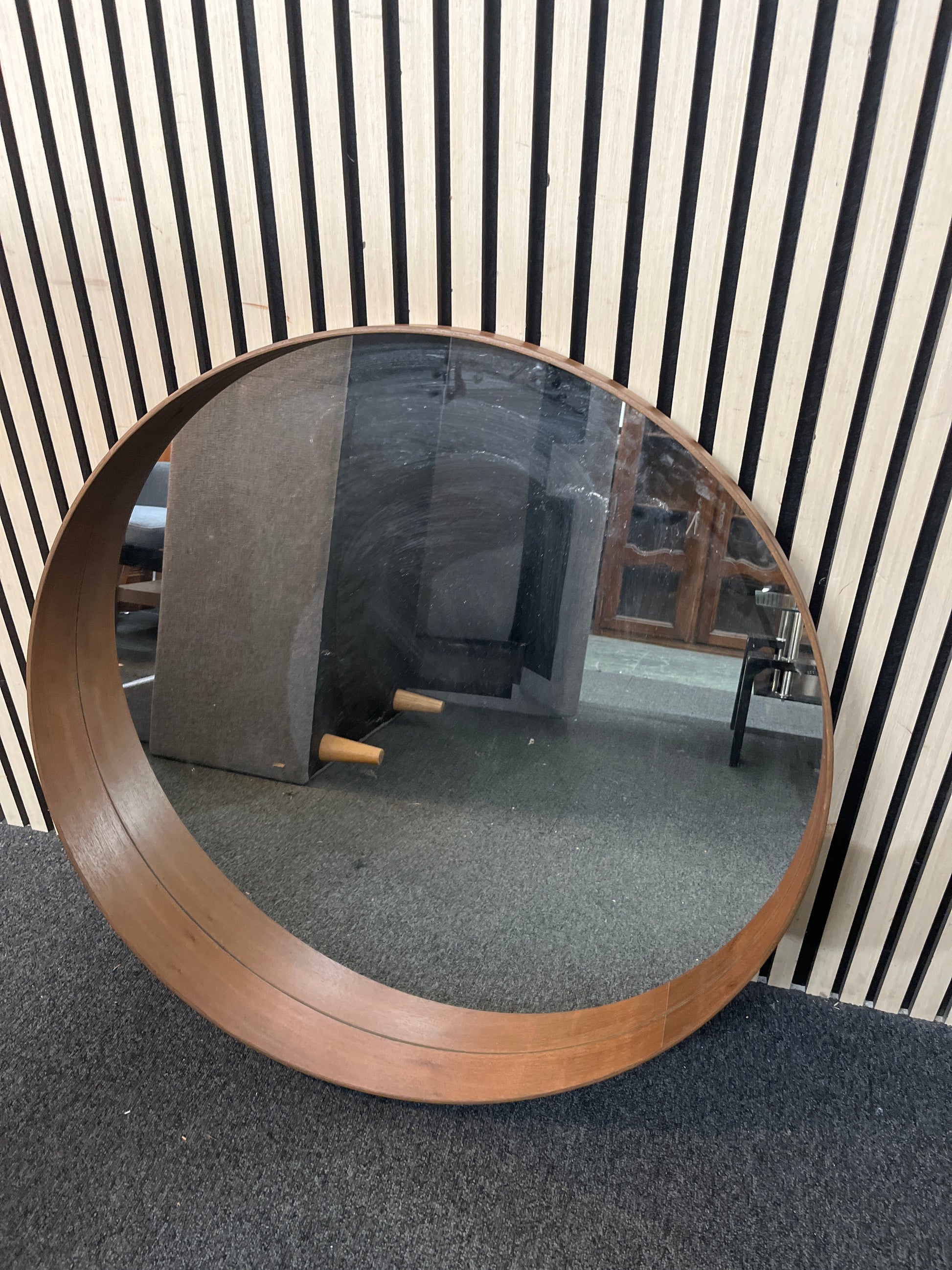 Ikea walnut framed oval mirror 43389