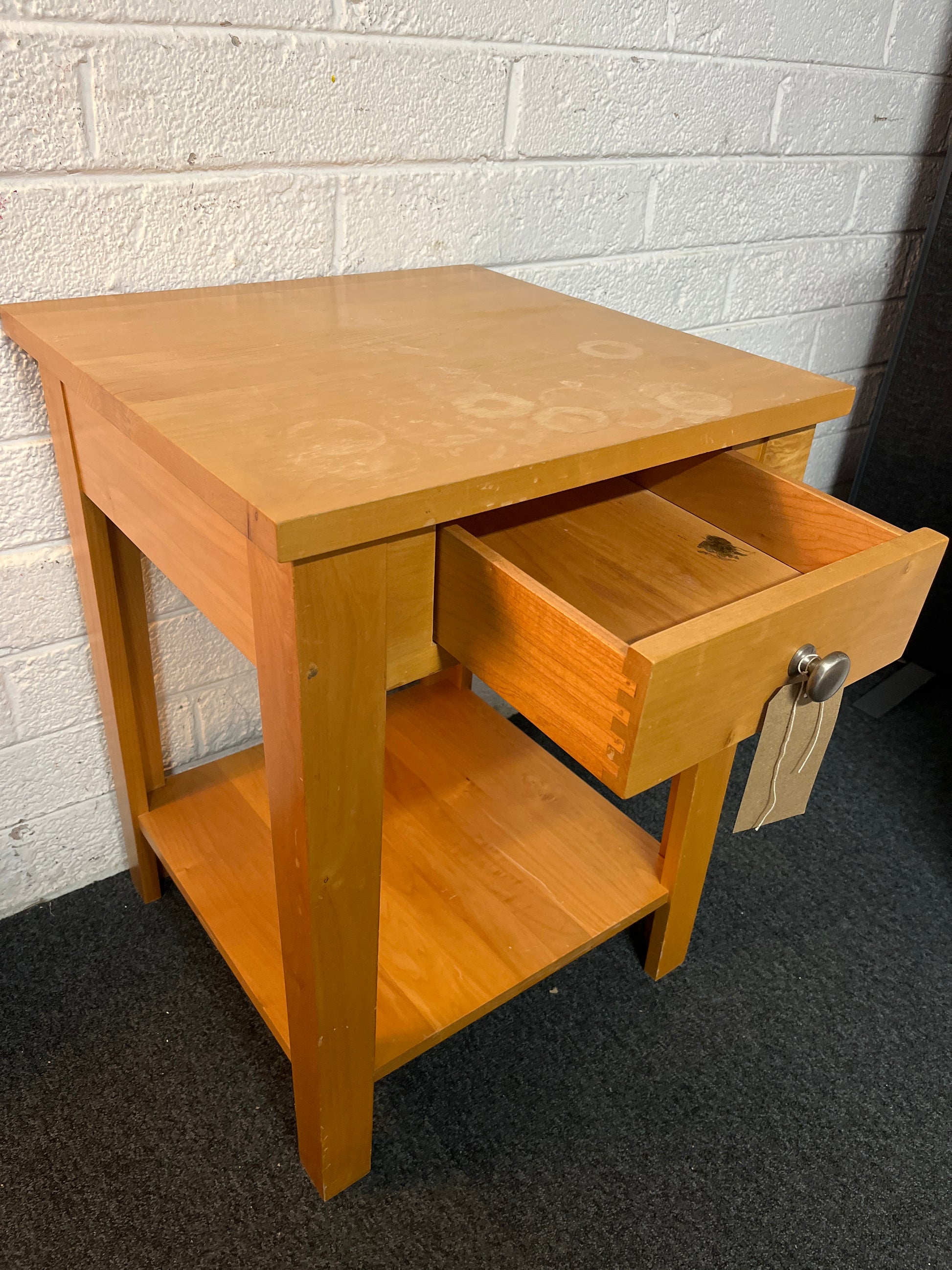 Solid oak 1 drawer bedside table 2225