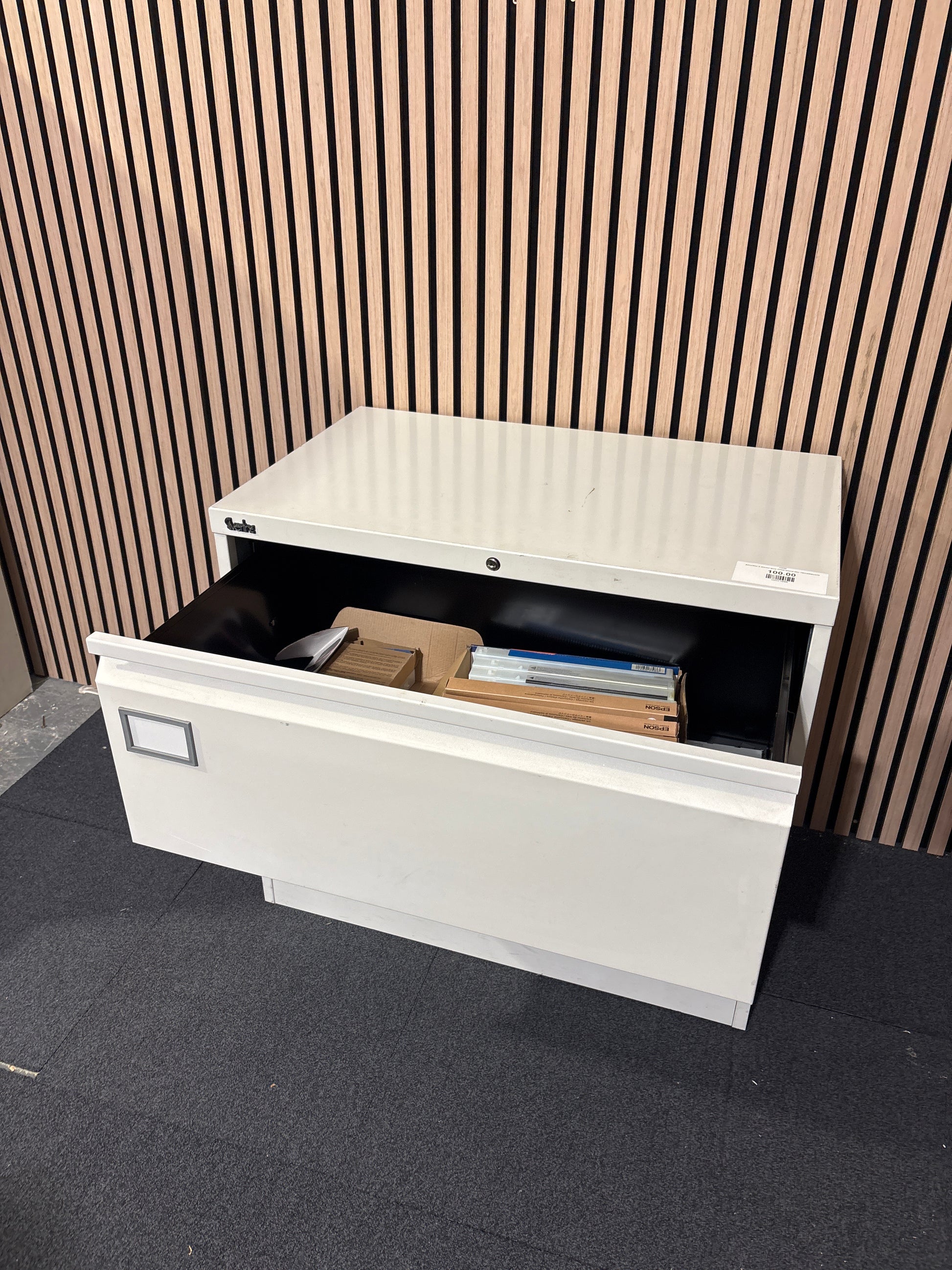 Silverline 2 drawer grey metal lateral filer 70Hx80Wx47D