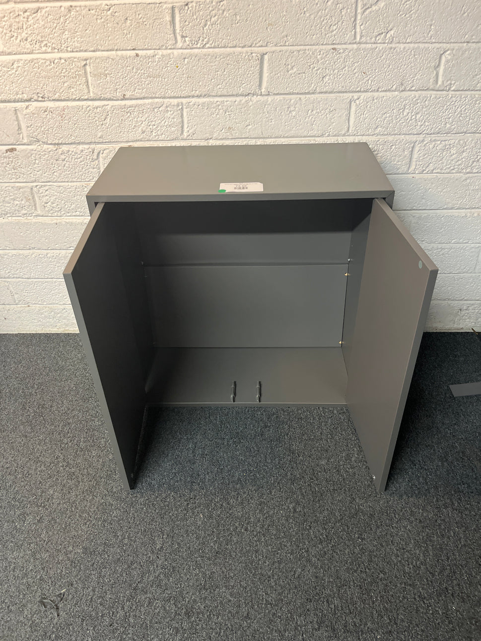 Tall Eket grey laminate 2 door storage unit with shelf 700Wx700Hx350D 2225