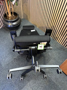 Hatha high back posture task chair with black fabric seat and back, headrest & adjustable arms