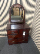 Dark mahogany 3 drawer chest with mirror (H 71 x W 76 x D 41 cm) 44643