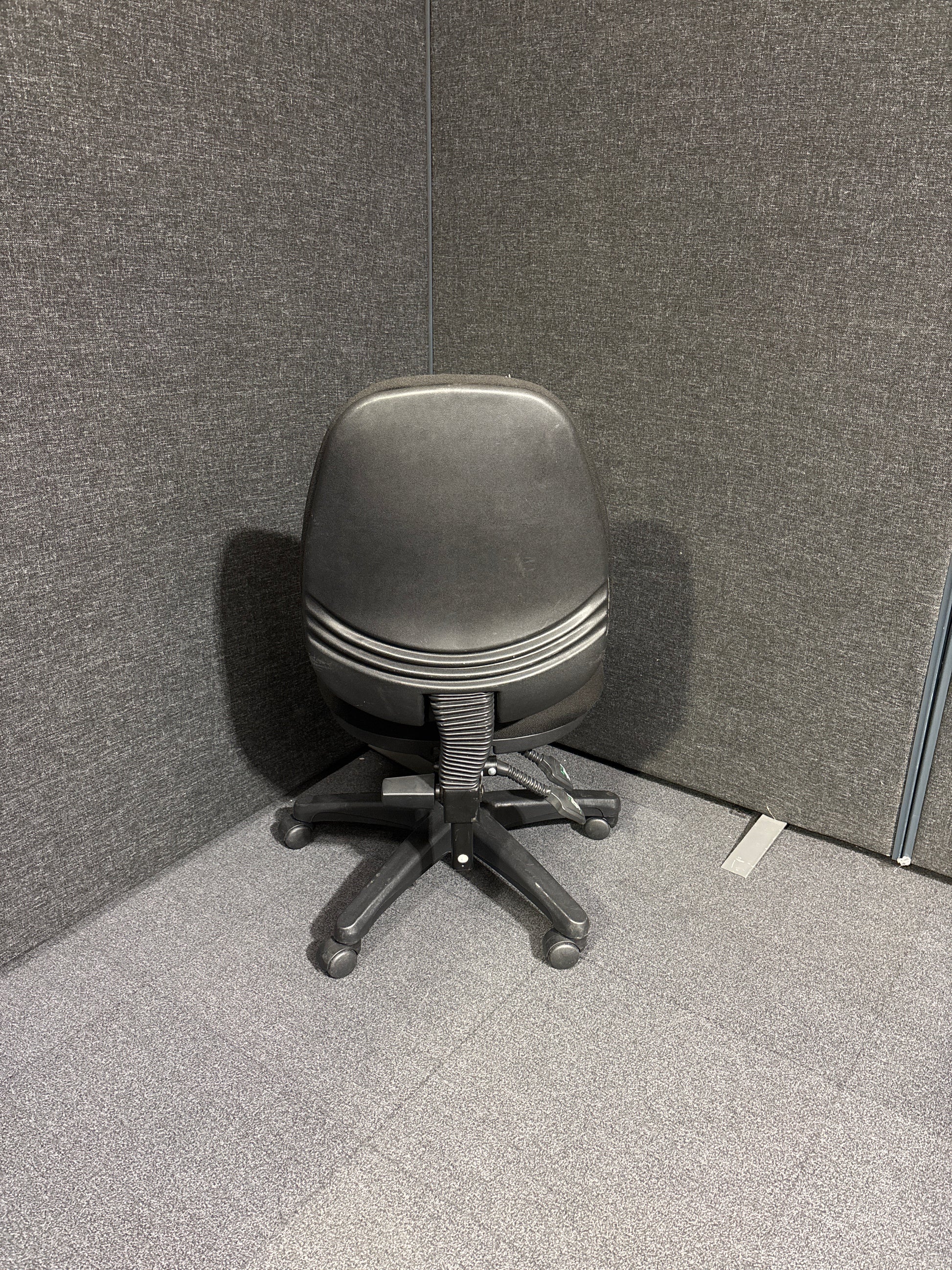 Charcoal fabric second hand swivel chair- no arms