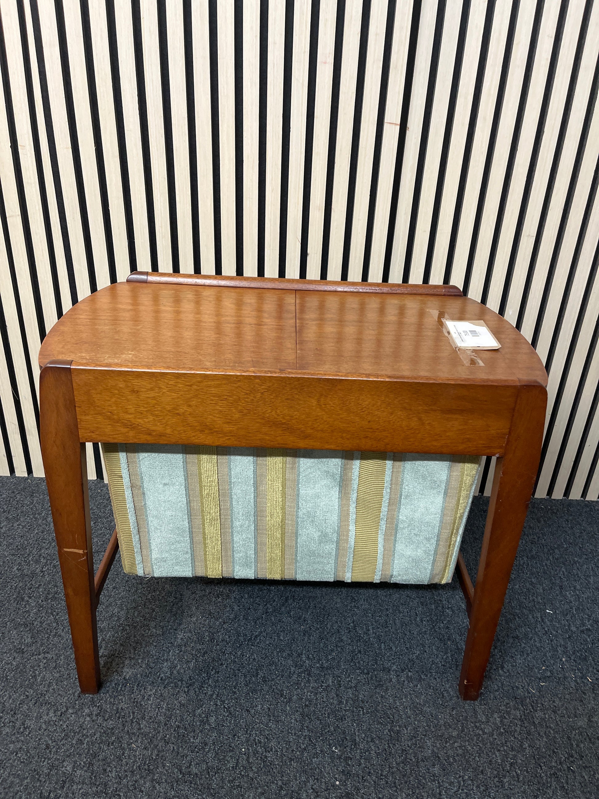 Darkwood framed side table with hidden pull out storage 2425