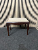 Small mahogany framed stool with cream fabric seat 44631