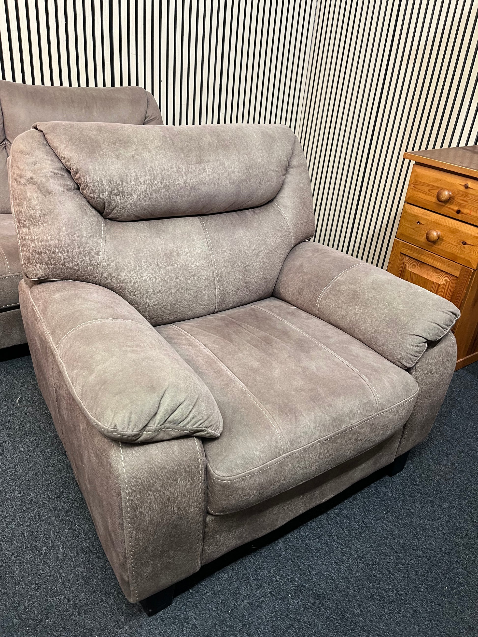Olive green suede 3+1 sofa suite 43487