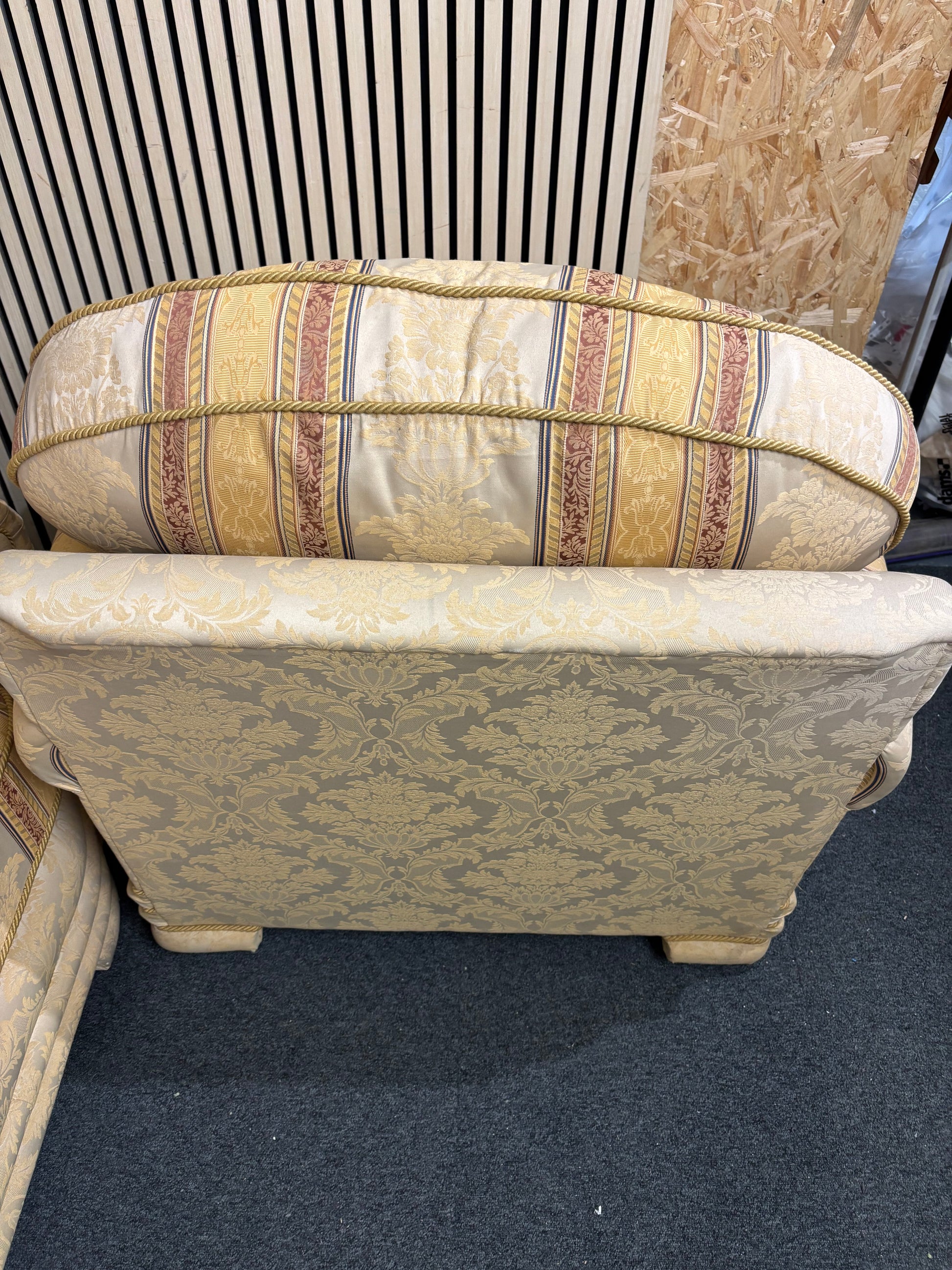3+1+1 mixed cream fabric sofa suite with gold detailing 43677