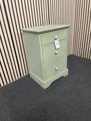 green 3 drawer solid pine bedside locker 44759