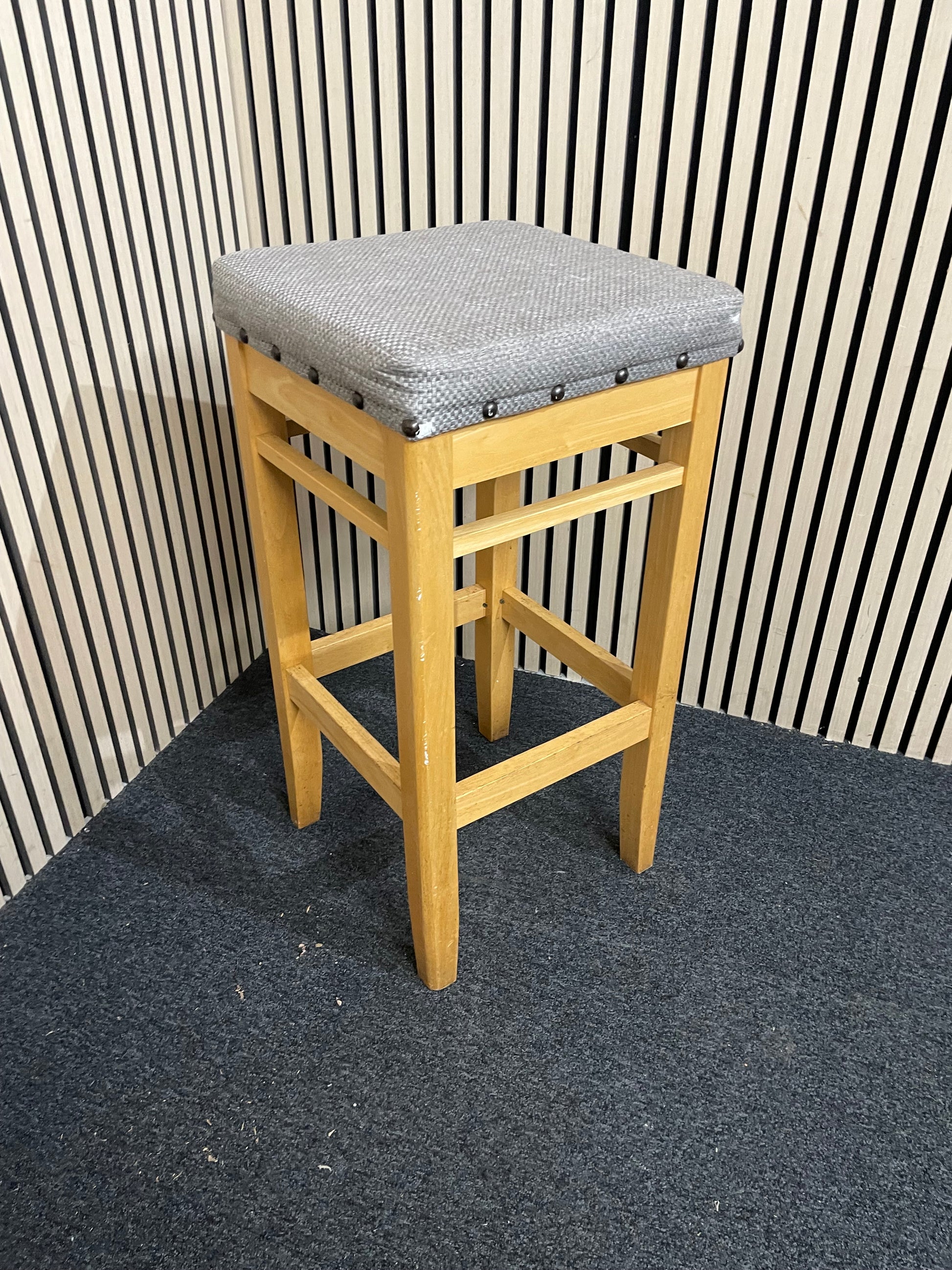 Fabric Square High Bar Stool 1126