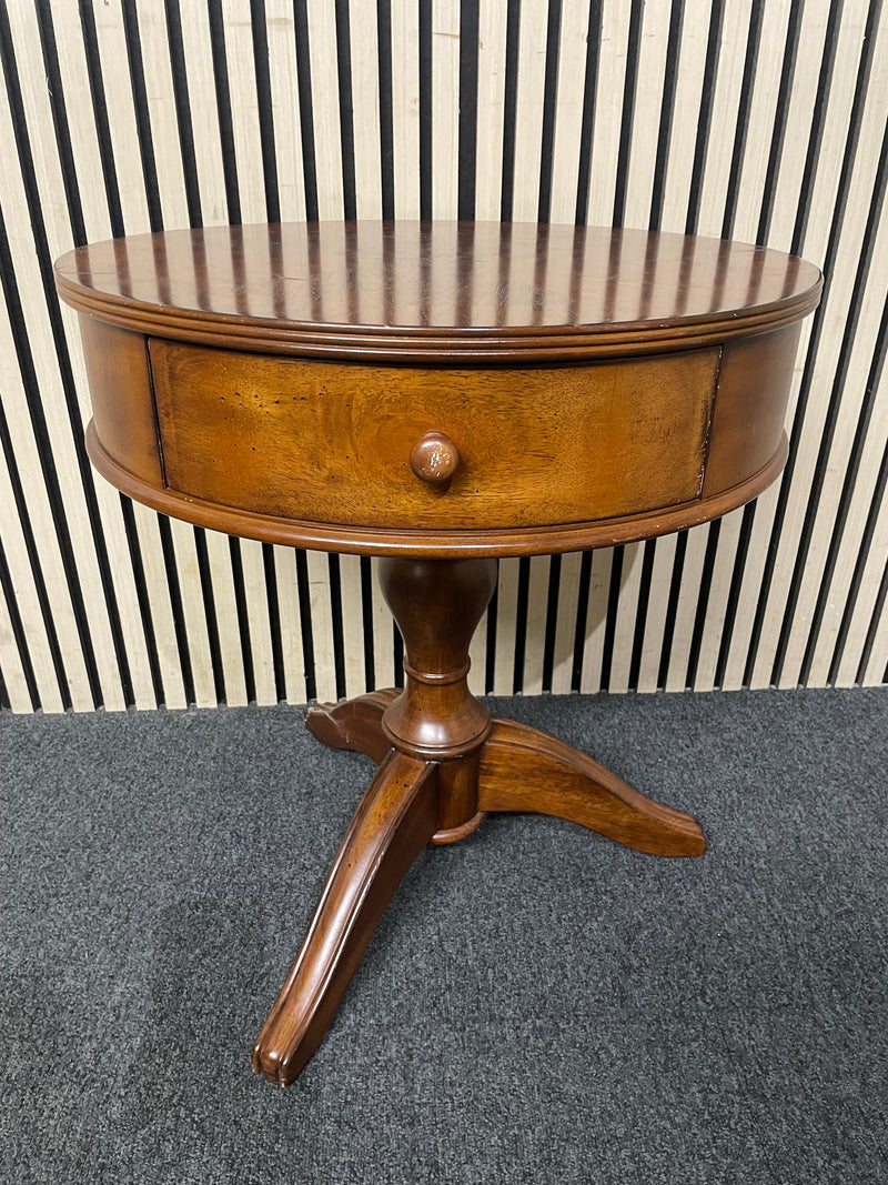 Mahogany circular 2-drawer lamptable, height 62 cm, diameter 55 cm 44683