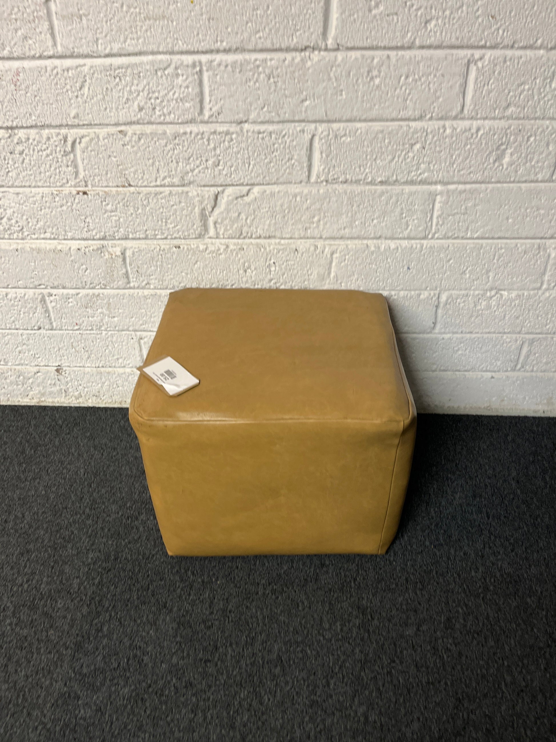 Small brown leatherette footstool 1225