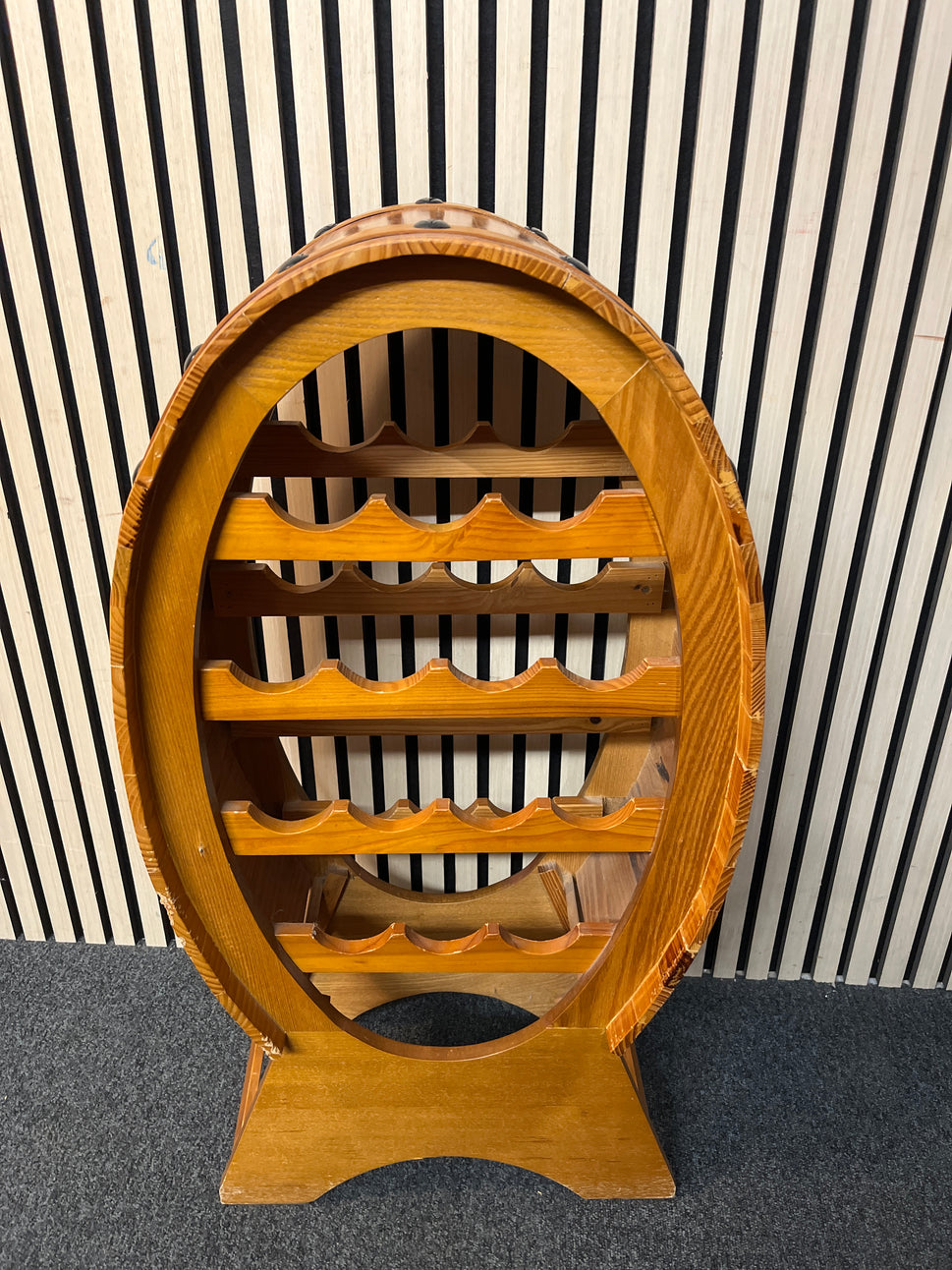 Oval tiered solid wood wine rack (H 89 x W 46 x D 26 cm) 2425