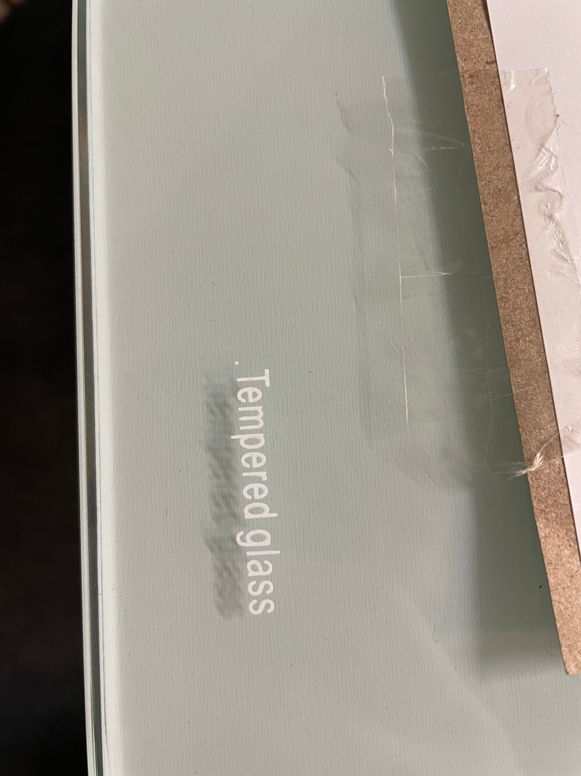 Tempered glass study desk, white frame, 1000mm x 700mm