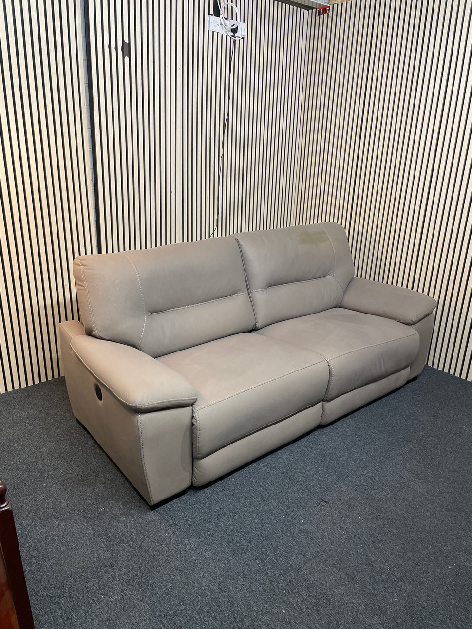 Large 2 seater light grey fabric sofa electric recliner sofa 2425
