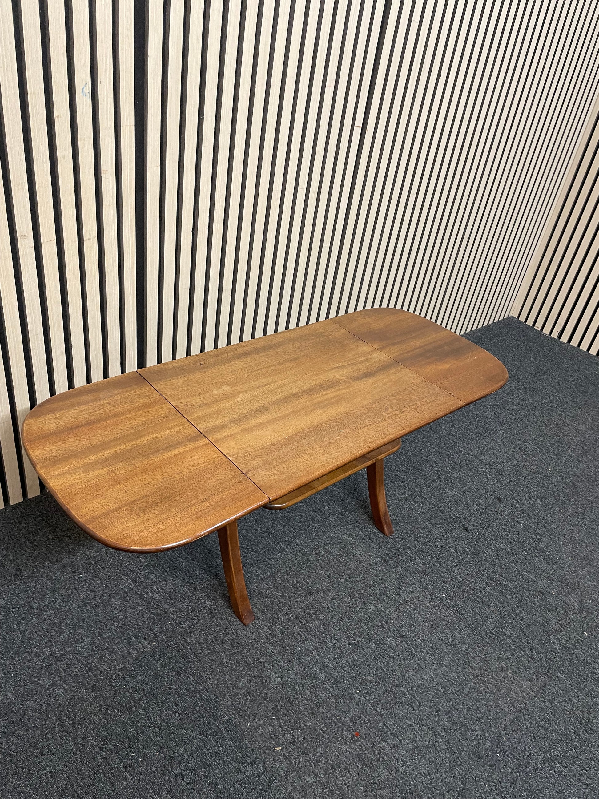 Dark wood drop leaf coffee table 1126