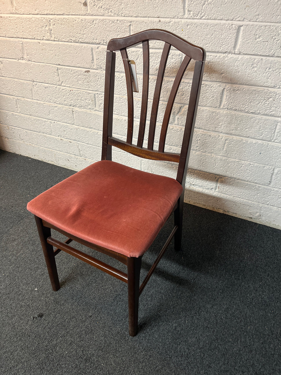 Mahogany framed, wine seat fabric dining chair 2225