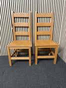 Oak high back dining chair (SET OF 2) 44799