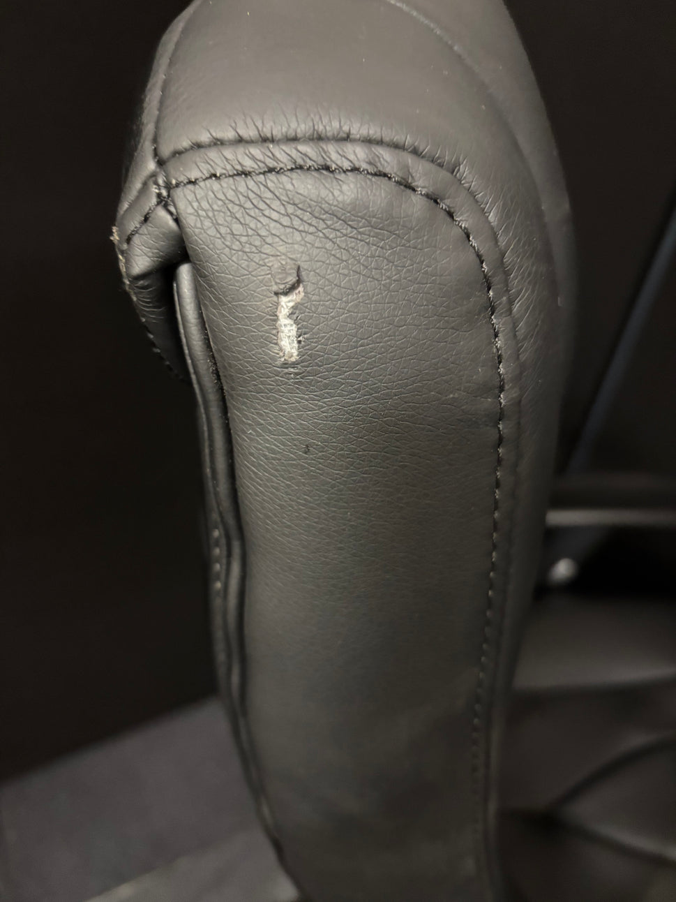 Odessa liquidated high back executive chair - black faux leather, polished metal base, height adjustable arms, price inc vat